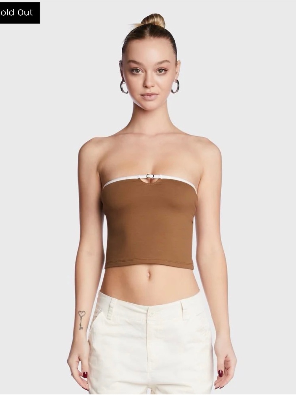 NWT EDIKTED Colby Belted Tube Top in Brown -Medium